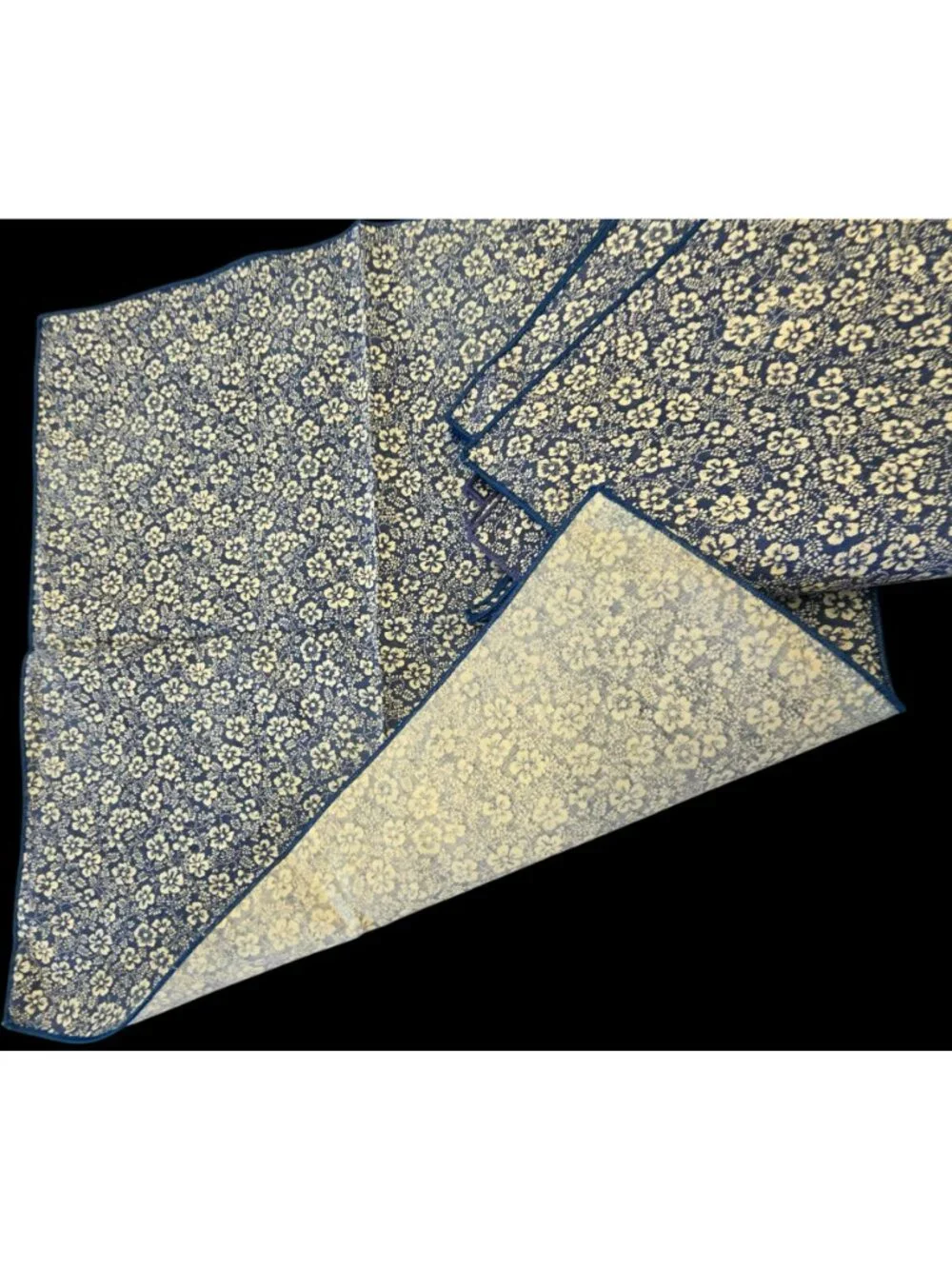 Floral Blue White Cotton Napkins Set (6) 17